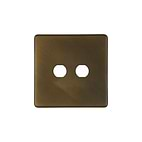 Soho Lighting Vintage Brass 2 Gang CM Circular Module Grid Switch Plate