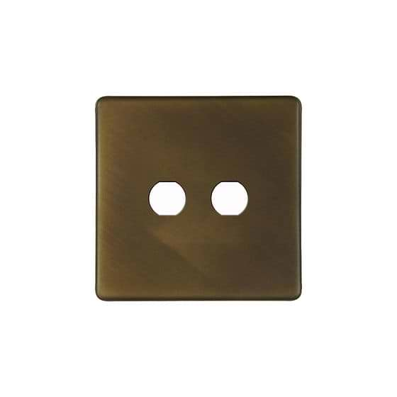 Soho Lighting Vintage Brass 2 Gang CM Circular Module Grid Switch Plate