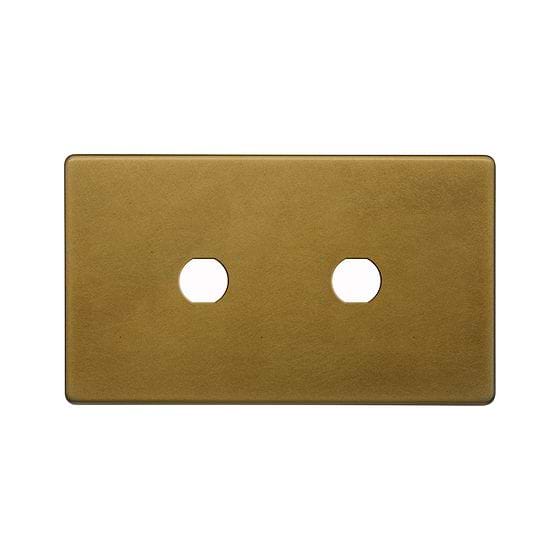 Soho Lighting Old Brass 2 Gang (Lg Plt) CM Circular Module Grid Switch Plate