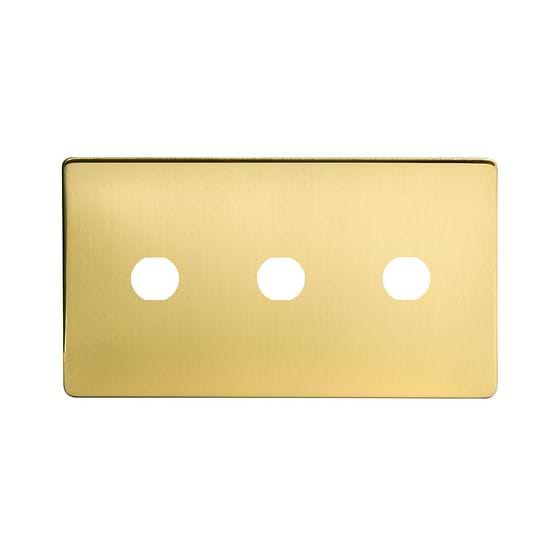 Soho Lighting Brushed Brass 3 Gang CM Circular Module Grid Switch Plate