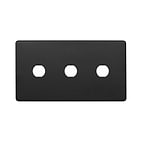 Soho Lighting Matt Black 3 Gang CM Circular Module Grid Switch Plate