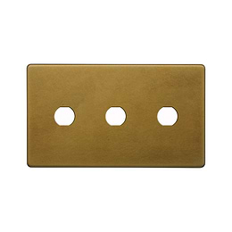 Soho Lighting Old Brass 3 Gang CM Circular Module Grid Switch Plate