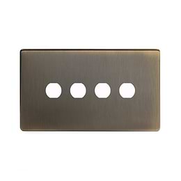 Soho Lighting Antique Brass 4 Gang CM Circular Module Grid Switch Plate