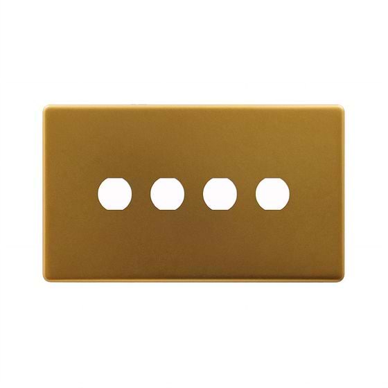 Soho Lighting Antique Gold 4 Gang CM Circular Module Grid Switch Plate