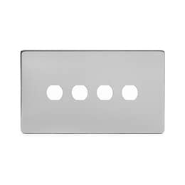 Soho Lighting Brushed Chrome 4 Gang CM Circular Module Grid Switch Plate