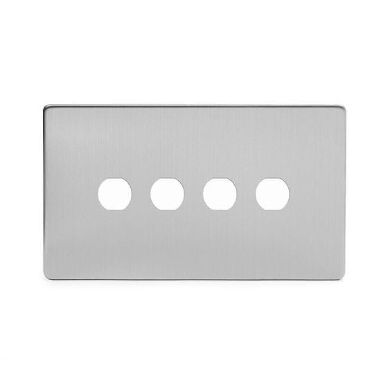 Soho Lighting Brushed Chrome 4 Gang CM Circular Module Grid Switch Plate