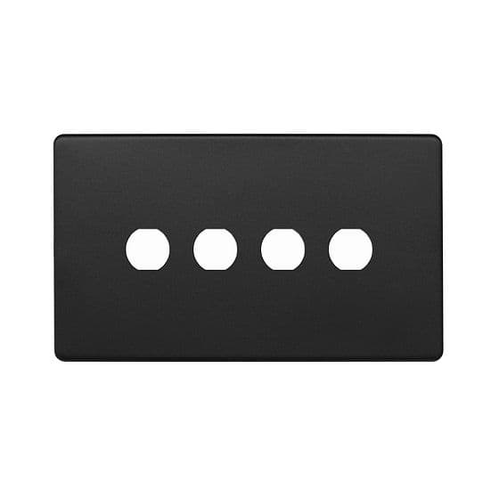 Soho Lighting Matt Black 4 Gang CM Circular Module Grid Switch Plate