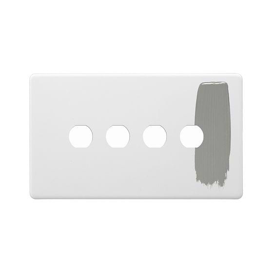 Soho Lighting Primed Paintable 4 Gang CM Circular Module Grid Plate