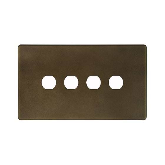 Soho Lighting Vintage Brass 4 Gang CM Circular Module Grid Switch Plate