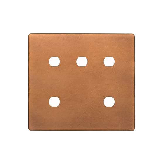 Soho Lighting Antique Copper 5 Gang CM Circular Module Grid Switch Plate