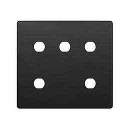 Soho Lighting Matt Black 5 Gang CM Circular Module Grid Switch Plate