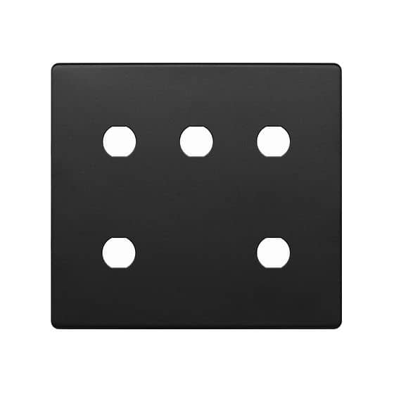 Soho Lighting Matt Black 5 Gang CM Circular Module Grid Switch Plate