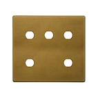 Soho Lighting Old Brass 5 Gang CM Circular Module Grid Switch Plate