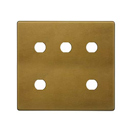 Soho Lighting Old Brass 5 Gang CM Circular Module Grid Switch Plate