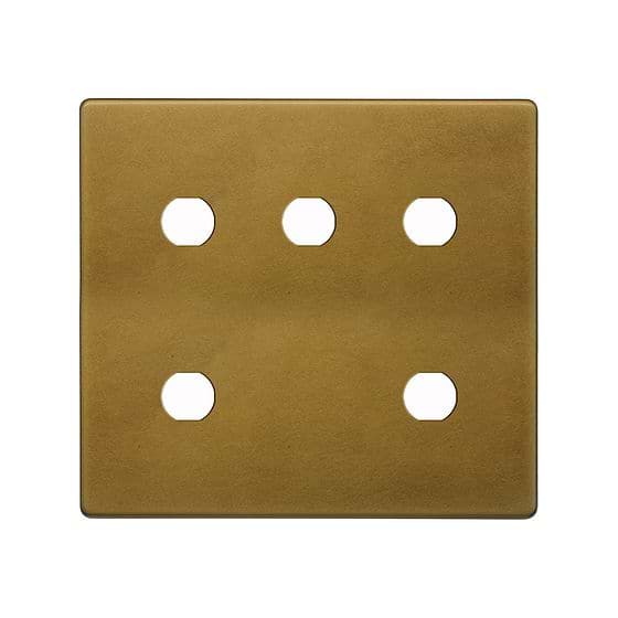Soho Lighting Old Brass 5 Gang CM Circular Module Grid Switch Plate