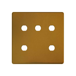 Soho Lighting Antique Gold 5 Gang CM Circular Module Grid Switch Plate