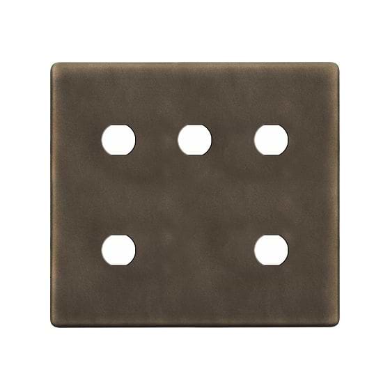 Soho Lighting Vintage Brass 5 Gang CM Circular Module Grid Switch Plate