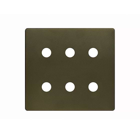 Soho Lighting Bronze 6 Gang CM Circular Module Grid Switch Plate