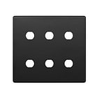Soho Lighting Matt Black 6 Gang CM Circular Module Grid Switch Plate