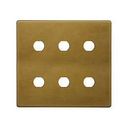 Soho Lighting Old Brass 6 Gang CM Circular Module Grid Switch Plate