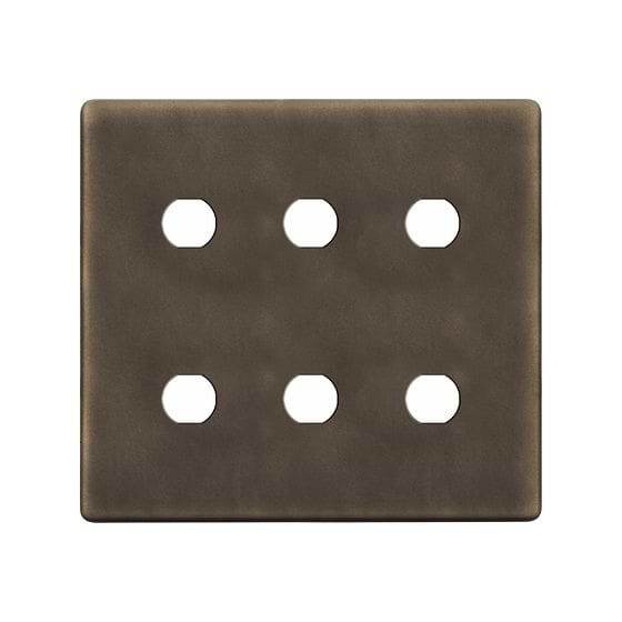 Soho Lighting Vintage Brass 6 Gang CM Circular Module Grid Switch Plate