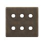 Soho Lighting Vintage Brass 6 Gang CM Circular Module Grid Switch Plate