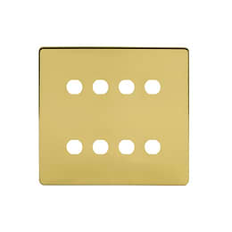 Soho Lighting Brushed Brass 8 Gang CM Circular Module Grid Switch Plate