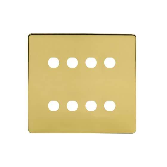 Soho Lighting Brushed Brass 8 Gang CM Circular Module Grid Switch Plate