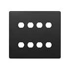 Soho Lighting Matt Black 8 Gang CM Circular Module Grid Switch Plate