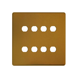 Soho Lighting Antique Gold 8 Gang CM Circular Module Grid Switch Plate
