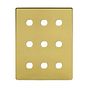 Soho Lighting Brushed Brass 9 Gang CM Circular Module Grid Switch Plate