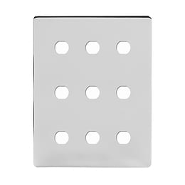 Polished Chrome 9 Gang Grid Plate
