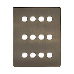 Antique Brass 12 Gang Grid Plate

