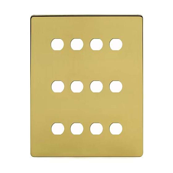 Soho Lighting Brushed Brass 12 Gang CM Circular Module Grid Switch Plate