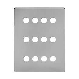 Brushed Chrome 12 Gang Grid Plate
