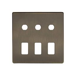 Soho Lighting Antique Brass 6 Gang 3RM+3CM Dual Module Grid Switch Plate