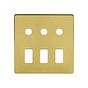 Soho Lighting Brushed Brass 6 Gang 3RM+3CM Dual Module Grid Switch Plate