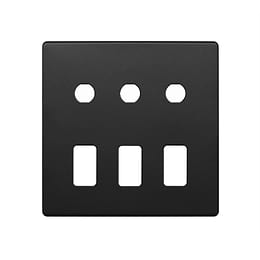 Soho Lighting Matt Black 6 Gang 3RM+3CM Dual Module Grid Switch Plate
