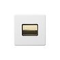Soho Lighting Primed Paintable Extractor Fan Isolator Switch with Brushed Brass Switch with Black Insert
