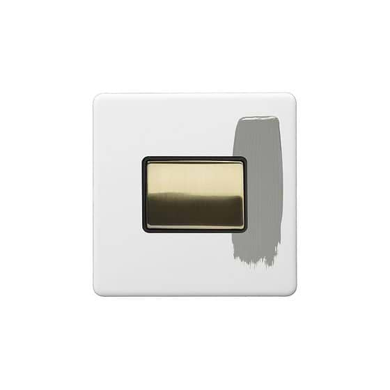 Soho Lighting Primed Paintable Extractor Fan Isolator Switch with Brushed Brass Switch with Black Insert