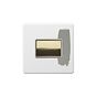 Soho Lighting Primed Paintable Extractor Fan Isolator Switch with Brushed Brass Switch with White Insert