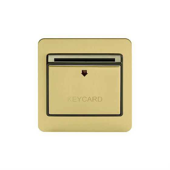 Soho Lighting Brushed Brass 32A Key Card Switch With Black Insert