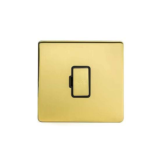 Soho Lighting Brushed Brass Fused Spur (FCU) Unswitched 13A DP Blk Ins Screwless