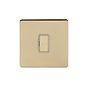 Soho Lighting Brushed Brass 13A Unswitched Fuse Connection Unit Wht Ins Screwless