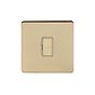 Soho Lighting Brushed Brass 13A Unswitched Fuse Connection Unit Wht Ins Screwless