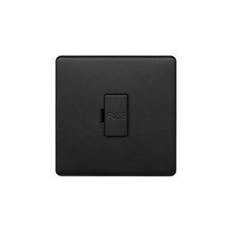 Soho Lighting Matt Black 13A Unswitched Fused Spur (FCU) Black Insert Screwless