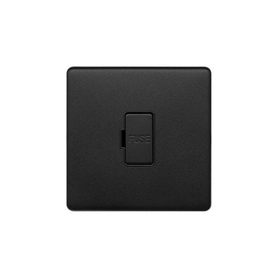 Soho Lighting Matt Black 13A Unswitched Fused Connection Unit (FCU) Black Insert Screwless