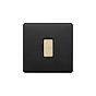 Soho Lighting Matt Black & Brushed Brass 13A Unswitched Fused Spur (FCU) Black Insert Screwless