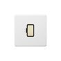 Soho Lighting Primed Paintable Fused Connection Unit (FCU) Unswitched 13A Double Pole with Brushed Brass Switch with Black Insert