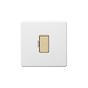 Soho Lighting Primed Paintable Fused Spur (FCU) Unswitched 13A Double Pole with Brushed Brass Switch with White Insert